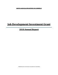 Job Development Investment Grant - Department of Commerce