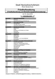 Friedhofssatzung - Neckarbischofsheim