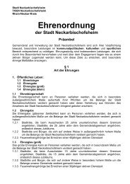 Ehrenordnung - Neckarbischofsheim