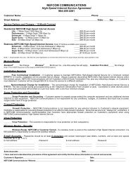 NEFCOM DSL Service Agreement - Nefcom Internet