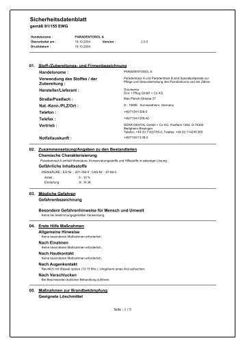 Sicherheitsdatenblatt - NETdental