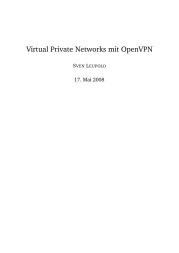 Virtual Private Networks mit OpenVPN - Netnea AG