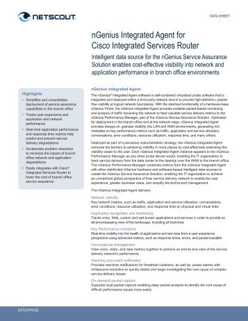 nGenius Integrated Agent for Cisco Integrated Services ... - NetScout