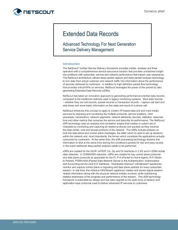 Extended Data Records - Advanced Technology for - NetScout