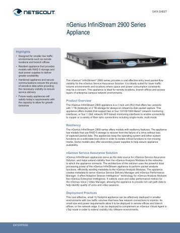 nGenius InfiniStream 2900 Series Appliance - NetScout