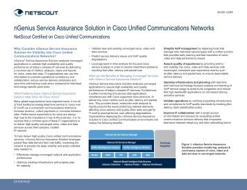nGenius Service Assurance Solution in Cisco Unified ... - NetScout