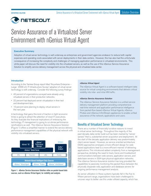 Service Assurance of a  Virtualized Server Environment with - NetScout