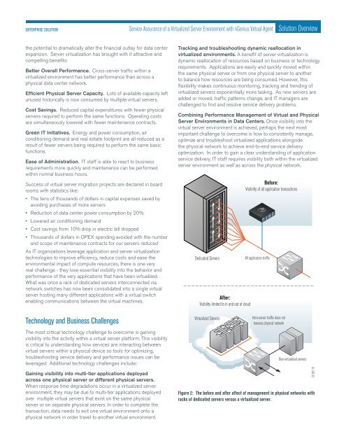 Service Assurance of a  Virtualized Server Environment with - NetScout