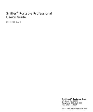 Sniffer® Portable Professional User's Guide - NetScout