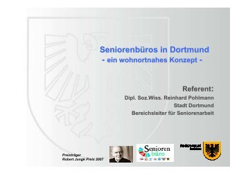 Seniorenbüros in Dortmund - ein wohnortnahes Konzept - Städte ...