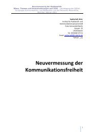 Neuvermessung der Kommunikationsfreiheit - Netzwerk Medienethik