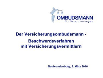 Versicherungsombudsmann - IHK Neubrandenburg