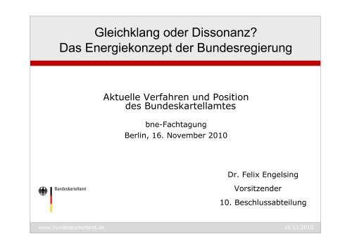 Vortrag Dr. Felix Engelsing, Bundeskartellamt - Bundesverband ...