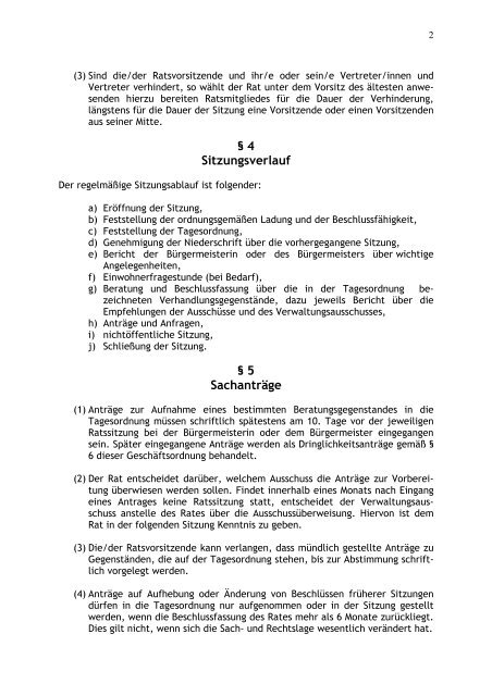 Geschäftsordnung des Rates der Gemeinde Georgsdorf