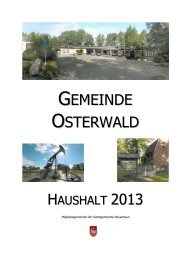 Haushaltsplan Gemeinde Osterwald 2013 - Samtgemeinde ...