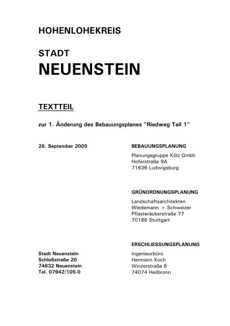 Bebauung - Info - Stadt Neuenstein