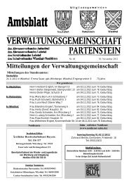 Mitteilungen der Verwaltungsgemeinschaft - Partenstein