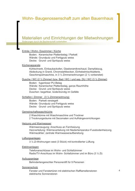 Wohn- Baugenossenschaft Alterswil - JFAG IMMOBILIEN AG