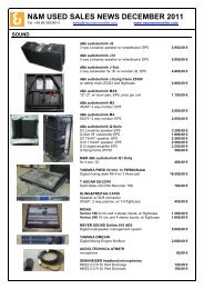 n&m used sales news december 2011