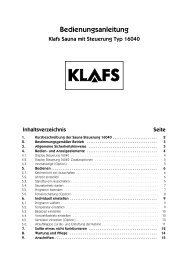 deutsch - Version: 2.0 - Klafs Saunabau GmbH & Co. KG