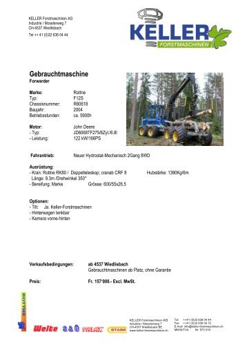 Gebrauchtmaschine - Keller Forstmaschinen AG