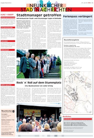 Neunkircher Stadtnachrichten 2012 KW-30 - Neunkirchen