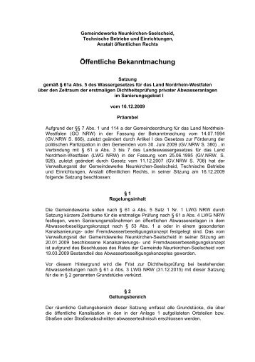 Öffentliche Bekanntmachung - Gemeinde Neunkirchen-Seelscheid