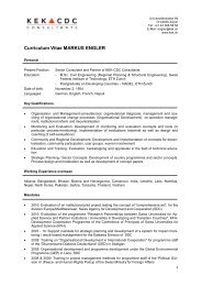 Curriculum Vitae MARKUS ENGLER - KEK-CDC Consultants