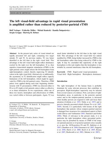 The left visual-field advantage in rapid visual ... - SpringerLink