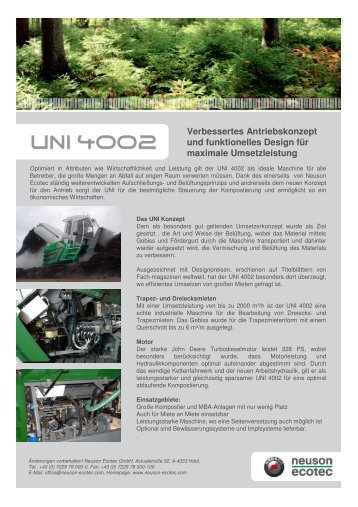 UNI 4002_Datenblatt_Deutsch_2009 - neuson ecotec gmbh.