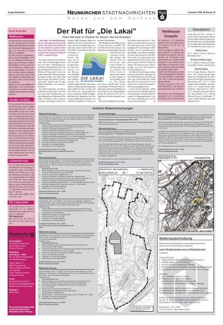 Neunkircher Stadtnachrichten 2008 KW-49 - Neunkirchen