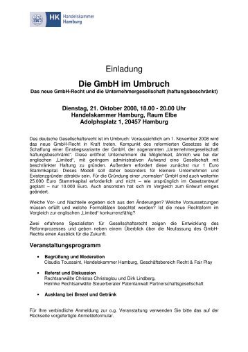 Einladung Veranstaltung GmbH-Recht - NFE