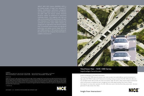 NiceVision Net â NVE 1000 Series - NICE Systems