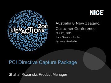 PCI Directive Capture Package - Shahaf Rozanski ... - NICE Systems