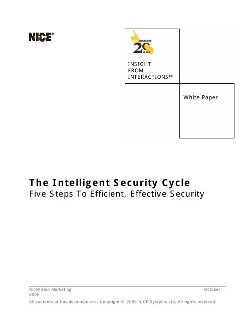 The Intelligent Security Cycle - NICE Systems