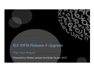 IEX WFM Release 4 Upgrade  Rodney - NICE Systems
