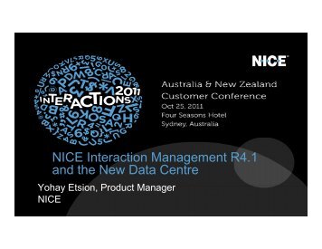 NICE Interaction Management R4 1 NICE ... - NICE Systems