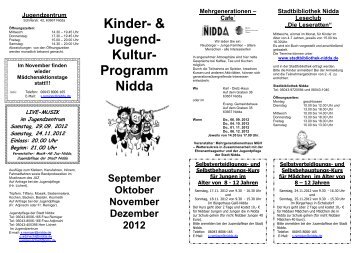 Kinder- & Jugend- Kultur- Programm Nidda September Oktober ...