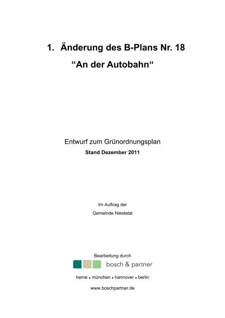 1 Anderung Des B Plans Nr 18 Gemeinde Niestetal
