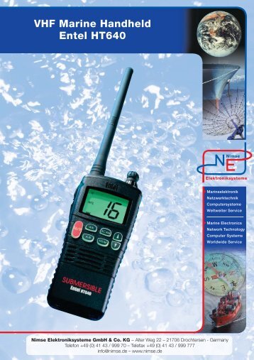 VHF Marine Handheld Entel HT640 - Nimse Elektroniksysteme