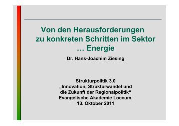 Dr. Hans-Joachim Ziesing, Ecologic, Berlin - NIW