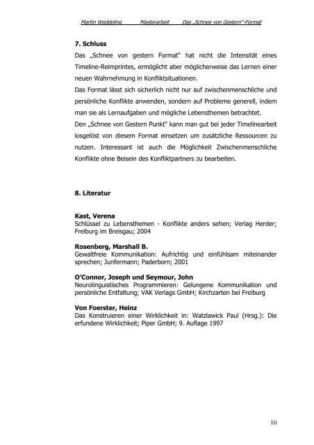 Masterarbeit Martin Weddeling - NLP-Ausbildungsinstitut Kassel