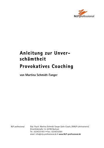 Provokatives Coaching - NLP professional