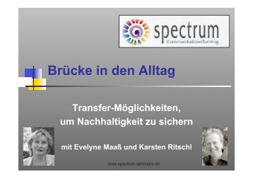 Transfer-Brücke zum Alltag-Trainerkongress - Spectrum ...