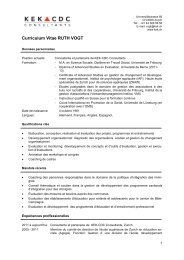 Curriculum Vitae RUTH VOGT - KEK-CDC Consultants