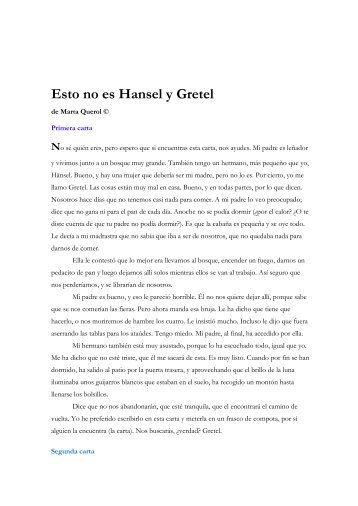 Esto no es Hansel y Gretel