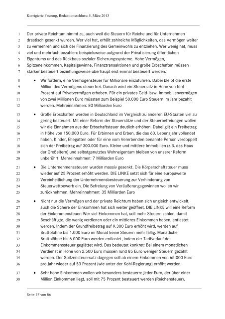 Wahlprogrammentwurf von DIE LINKE Bundestagswahl 2013