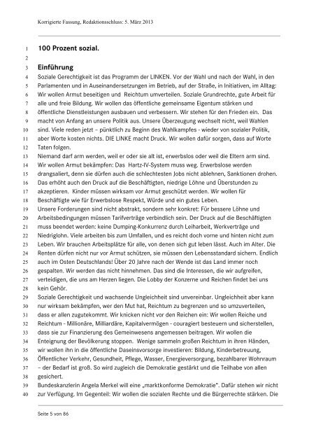 Wahlprogrammentwurf von DIE LINKE Bundestagswahl 2013