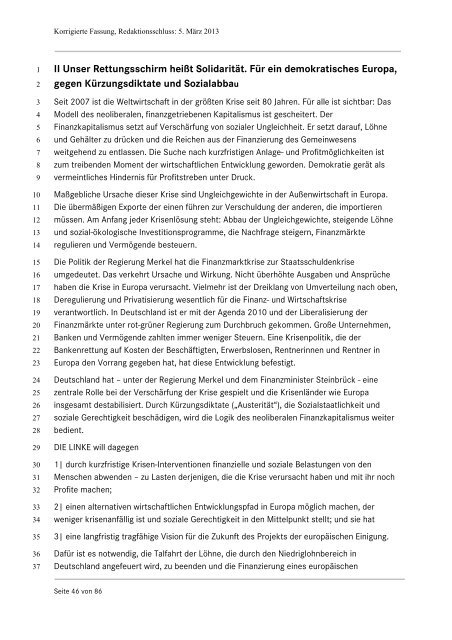 Wahlprogrammentwurf von DIE LINKE Bundestagswahl 2013