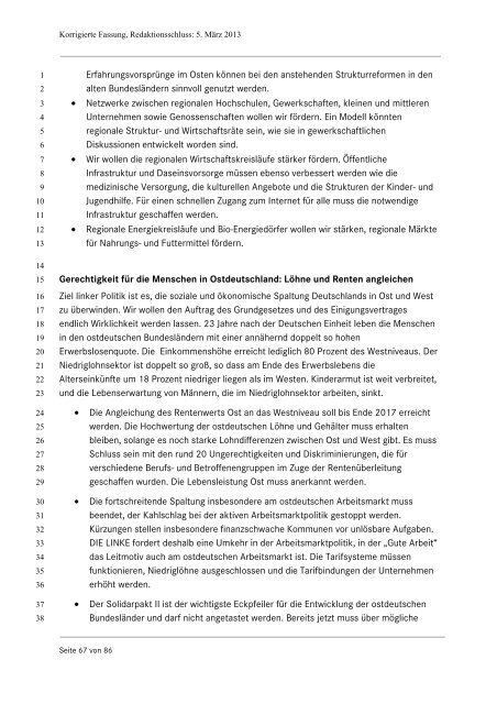 Wahlprogrammentwurf von DIE LINKE Bundestagswahl 2013